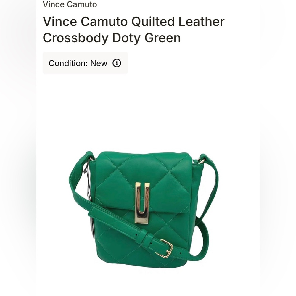 Vince Camuto Green Crossbody Bag NWT and duster bag cover